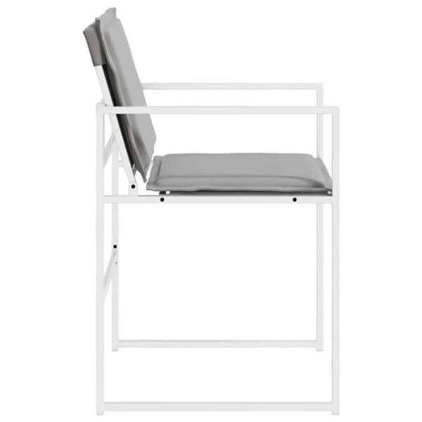 Maison Exclusive - Trädgårdsstolar med kuddar, set om 4, vit stål/textilene Vit