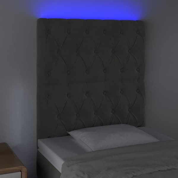 Maison Exclusive - LED-päätyharso Tummanharmaa 80x7x118/128 cm Sametti Mörkgrå