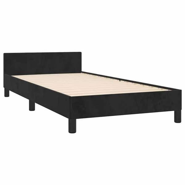 Maison Exclusive - Sängram utan madrass svart 90x190 cm sammet