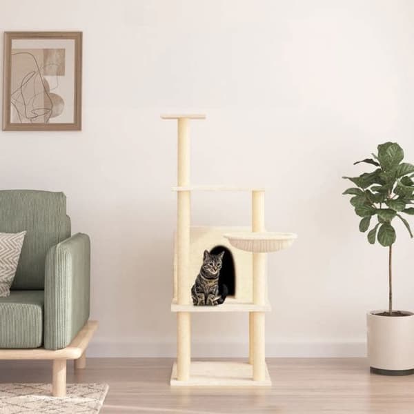 Maison Exclusive - Kattekradsetræ med sisal kløer i creme 132 cm Grädde