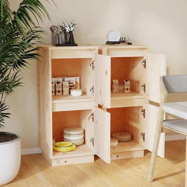 Maison Exclusive - Buffetit 2 kpl 31,5x34x75 cm Massiivipuu mänty Ej angivet