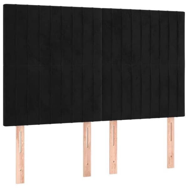 Maison Exclusive - Sängyn lamellipatja mustalla 140x200 cm sametilla