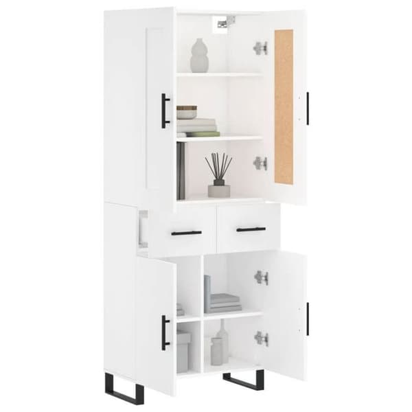Maison Exclusive - Buffé hög Vit 69,5x34x180 cm Ingenjörsträ Vit