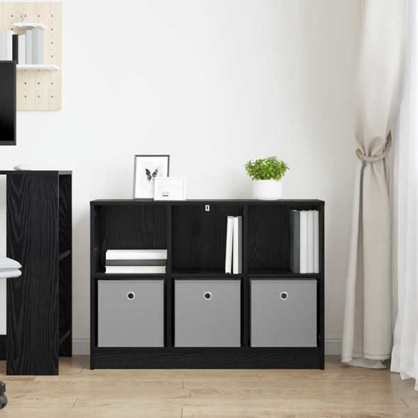 Maison Exclusive - Buffé Ek svart 88,5 x 27,5 x 63,5 cm
