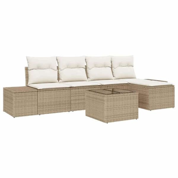 Trädgårdsmöbler - EXKLUSIVT HUS - Modulär - Poly Rattan - Stålram - Beige