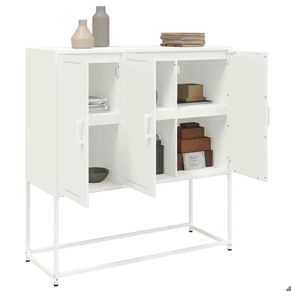 Maison Exclusive - Hvid buffet 100,5x39x107 cm stål