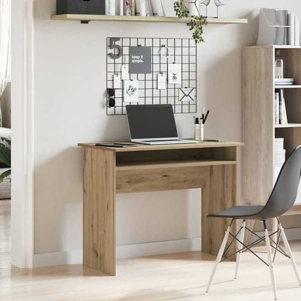 Maison Exclusive - Håndlavet egetræ skrivebord 90x50x74 cm ingeniørtræ