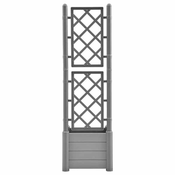 Maison Exclusive - Plantekasse med trellis 43x43x142 cm PP Grå sten