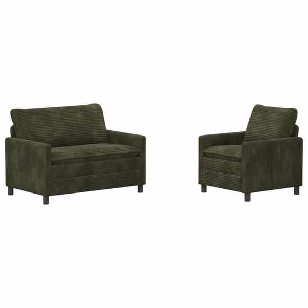 Maison Exclusive - Set med 2 soffor Grön Polyester