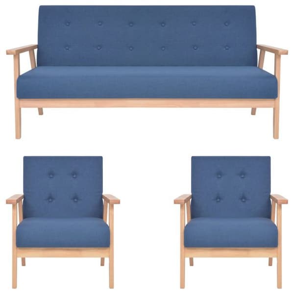 Maison Exclusive - 3 kpl sohvasetti Sininen Kangas Blå