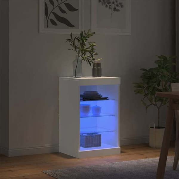 Maison Exclusive - Buffet LED-valoilla valkoinen 41x37x67 cm