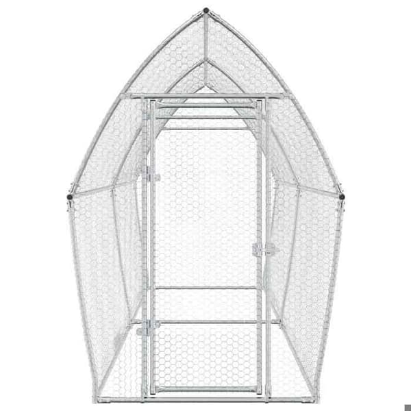 Maison Exclusive - Silverfärgad hönsgård 400x105x182 cm galvaniserat stål Silver