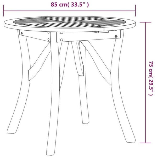 Maison Exclusive - Trädgårdsbord Ø 85 cm Solid akaciaträ