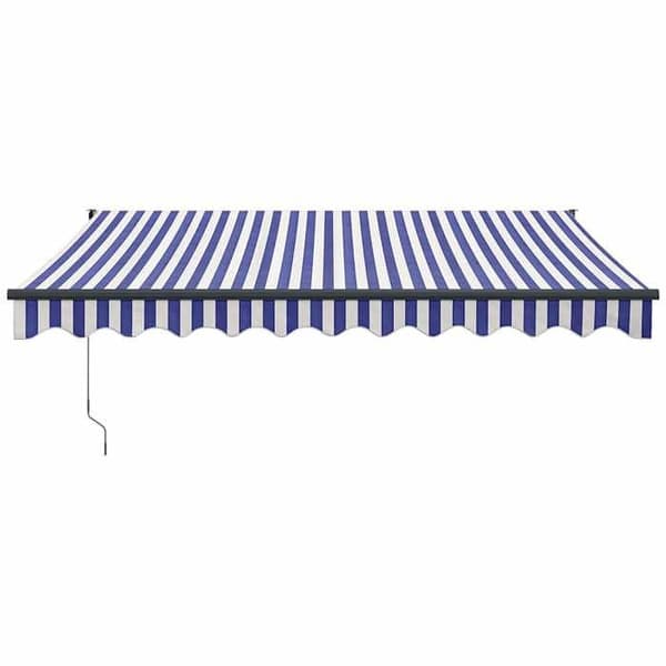 Maison Exclusive - Fällbart blått och vitt tak 3x2,5 m i tyg och aluminium