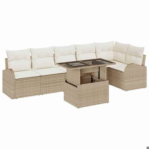 Trädgårdsoffan - EXKLUSIVT HUS - Modulär - 7 delar - 6 platser - Beige beige