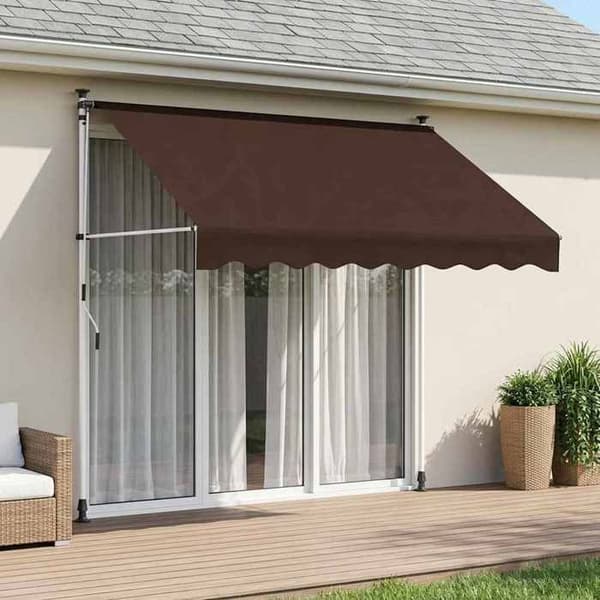 Exklusivt hus - Manuell utdragbar markis Brun 250 cm