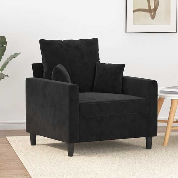 Maison Exclusive - Musta nojatuoli 60 cm sametti