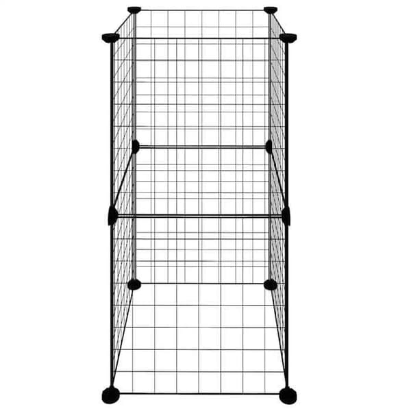 Maison Exclusive - Kæledyrbur med 8 paneler Sort 35x35 cm Stål
