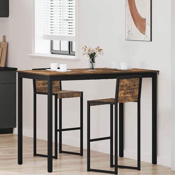 Matbord - EXKLUSIV HEM - Rektangulär - Ingenjörsträ - Metallben - 80-140 cm utdragbar