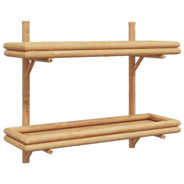 Vägghylla - EXKLUSIV HEM - 75 x 26 x 60 cm - Bambu - Brun - Rektangulär brun
