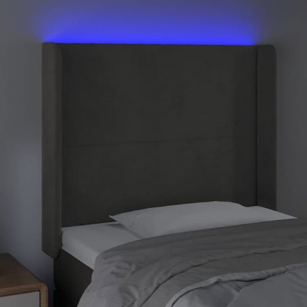 Maison Exclusive - LED-päätyharso Tummanharmaa 93x16x118/128 cm Sametti mörkgrå