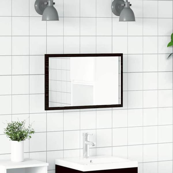 Maison Exclusive - Badrumsspegel med LED ek svart 60x8,5x37 cm