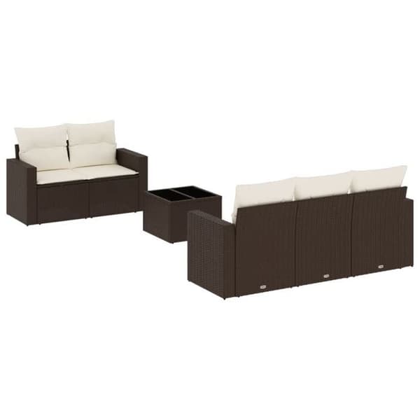 Maison Exclusive - Trädgårdsmöbler med kuddar 6 delar brun flätad resin