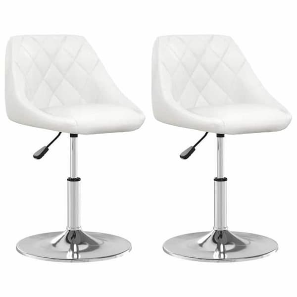 Maison Exclusive - Matstolar set om 2 vit konstläder