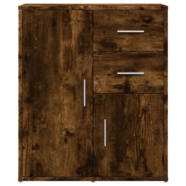 Maison Exclusive - Buffeter 2 stk røgfyldt eg 60x31x70 cm ingeniørtræ