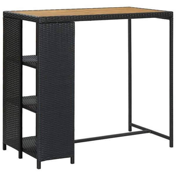 Maison Exclusive - Havebar sæt 5 dele med sorte polyrattan puder
