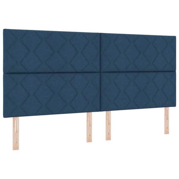 Maison Exclusive - Boxspring säng med madrass Blå 200 x 200 cm Tyg Blå