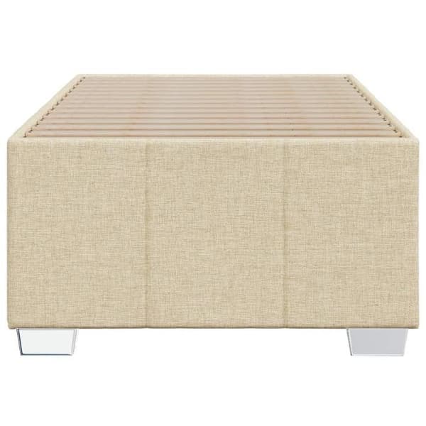 Sengestel - EKSKLUSIV HUS - 90x200 cm - Creme polyesterstof - Lamelseng Grädde