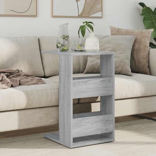 Sido bord - MAISON EXCLUSIVE - Grå Sonoma - Ingenjörsträ - Rektangulär - 40 x 35 x 60,5 cm Gris Sonoma