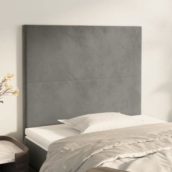 Maison Exclusive - Hovedgærde Lys Grå 90x5x118/128 cm Velour Ljusgrått