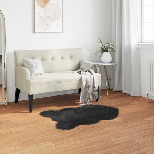 Maison Exclusive - Väärennetty TAFALLA Matto Musta 50 x 80 cm Polyesteri
