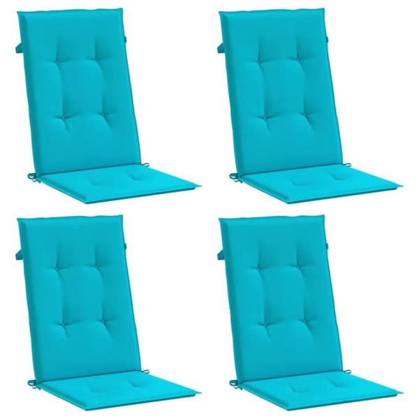 Maison Exclusive - Hög ryggstolsdynor set om 4 turkos tyg Turkos