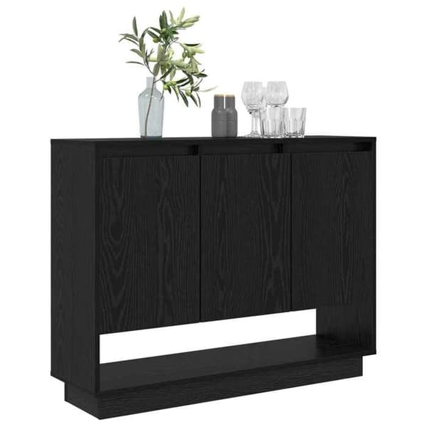 Maison Exclusive - Buffé Ek svart 97 x 29 x 75 cm Ingenjörsträ svart ek