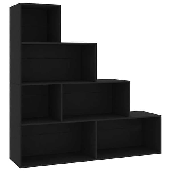 Maison Exclusive - Bibliotek/Rumseparator Sort Ingeniørtræ