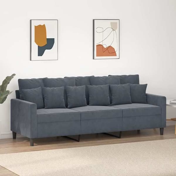 Maison Exclusive - Tummanharmaa 3-paikkainen sohva 180 cm Sametti