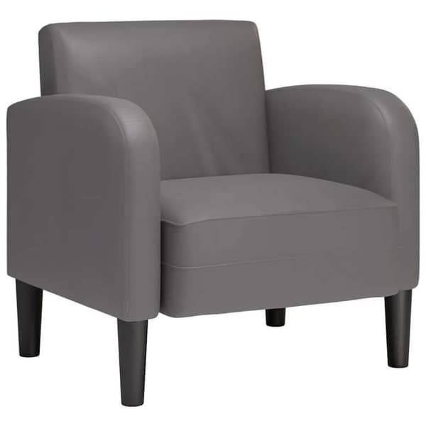 Stol - EKSKLUSIV HUS - Sofa stol 54 cm - Grå kunstlæder - Armlæn - Skum og fjedre Grå