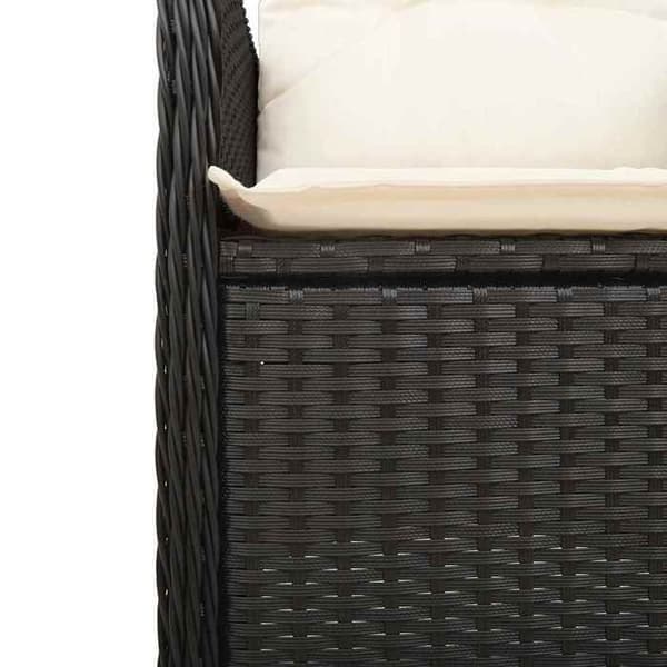 Maison Exclusive - 9 stk. havebistro sæt med sorte puder i poly rattan Svart