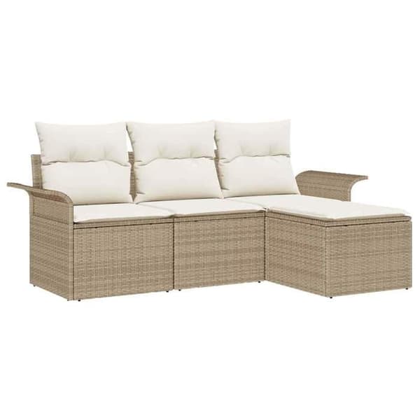 Maison Exclusive - 4-delars soffgrupp 4-sits Beige polyrotting beige