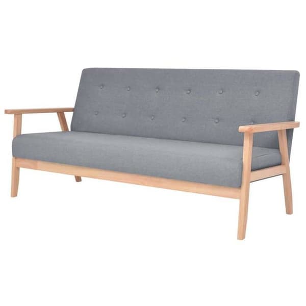 Maison Exclusive - Sæt af 3 sofaer i lys grå stof Ljusgrått