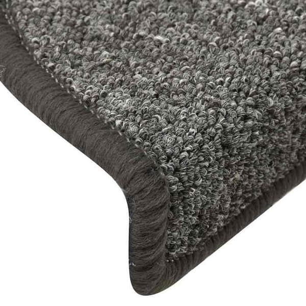 Maison Exclusive - Trappmatta 30 stycken 56 x 17 x 3 cm Mörkgrå Halvcirkelformad