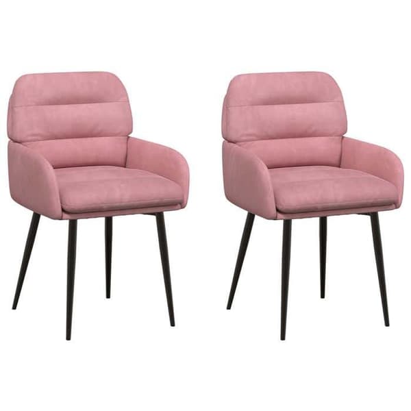 Maison Exclusive - Matstolar 2 st Sammet Rosa 59 x 59,5 x 90 cm