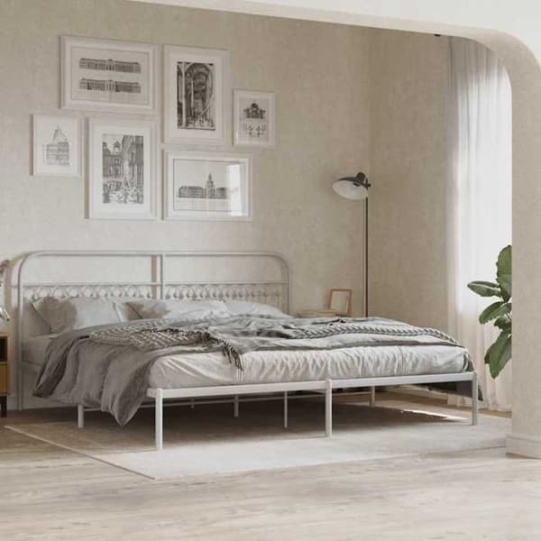 Hovedgærde - EKSKLUSIV HUS - Runde rør - Hvid - Stål - 193 cm Vit