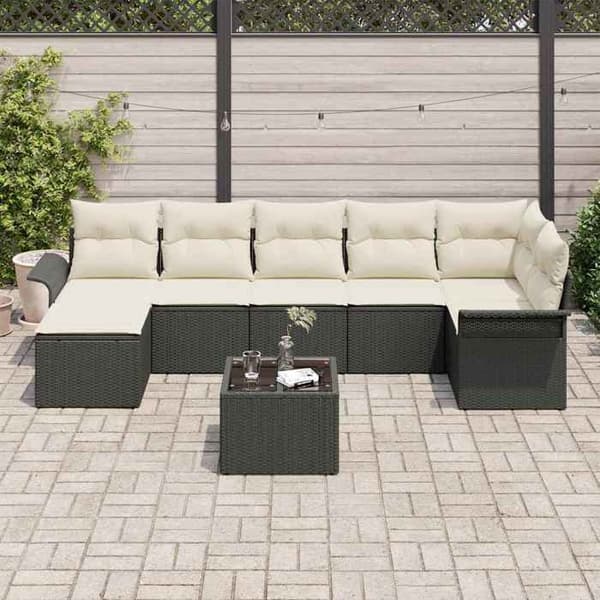 Maison Exclusive - 8 stk. have-sofa sæt i sort polyrotin