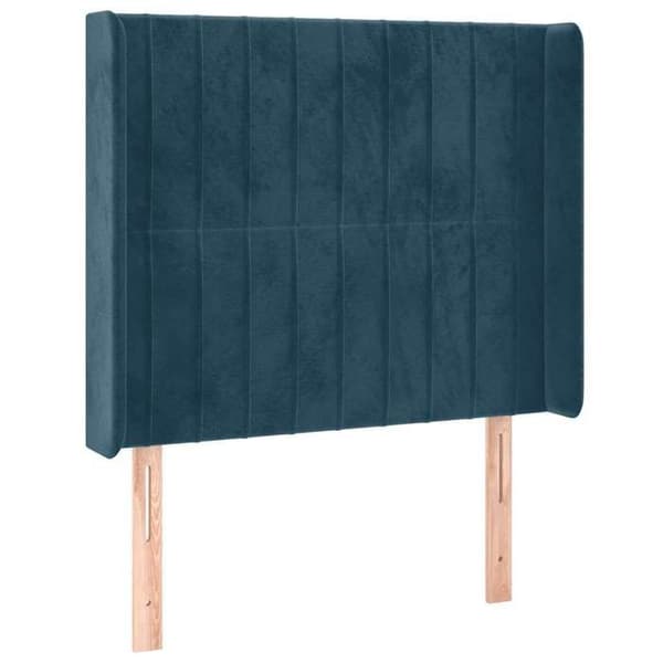 Maison Exclusive - Sänggavel med LED Blå mörk 93x16x118/128 cm Sammet Mörkblå