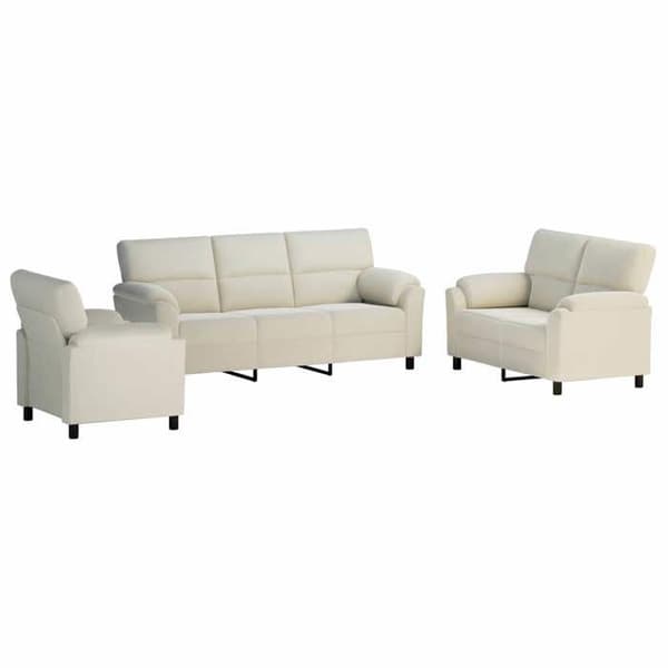 Maison Exclusive - 3-delars Soffset i Kräm Velour Grädde