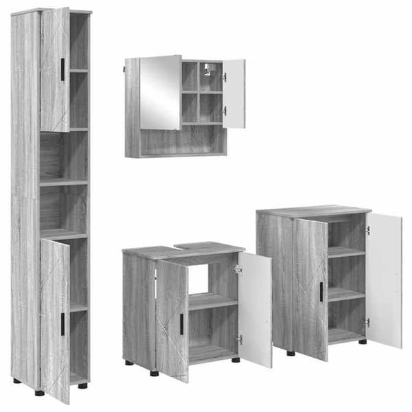 Maison Exclusive - Badeværelsesmøbel sæt 4 pc Grå Sonoma Gris Sonoma